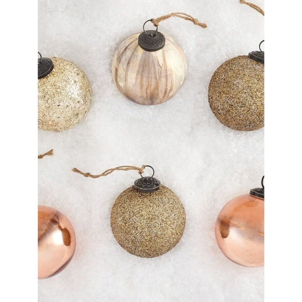 Pottery Barn Rustic Glam Ornaments - Set of 6
